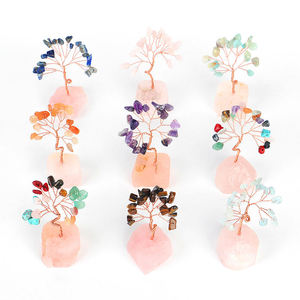 Wholesale Natural Stones Gemstones Lucky <b>Trees</b> Rose Quartz Raw Stone Bases Crystal <b>Trees</b> for Feng Shui Decoration - Product Image 5