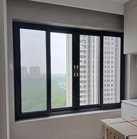 Fenêtres coulissantes en aluminium à double vitrage insonorisées, résistantes aux ouragans, à design simple et à haute efficacité énergétique