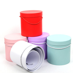Thick Paper flower box round cardboard flower box for rose flower Packing