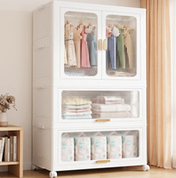 Armoire Moderne en Plastique Épaissi, Meuble de Rangement Multi-Niveaux à Montage Facile, Sans Installation Requise, Idéal pour Chambres et Logements Locatifs