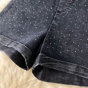 Combinaison sans manches et sans bretelles pour femme, taille haute, coupe ajustée, ornée de strass, style jean tendance - Product Image 6