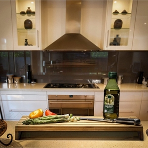 Tabla de cortar de bambú para servir, cubierta de estufa, tabla de cortar con patas ajustables para Cocina - Product Image 3