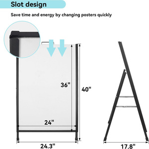 Support de signalisation en A de 24x36 pouces, best-seller, pour affichage publicitaire extérieur, support de sol en métal - Product Image 4