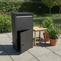 Boîte aux lettres en acier galvanisé durable, pour extérieur, étanche, autoportante, capacité de 5 à 30 kg, revêtement en poudre, design personnalisable, mondial