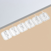 6 en 1 Crochet de porte multifonction en plastique Crochets muraux non perforés Crochet de cuisine et de salon en gros