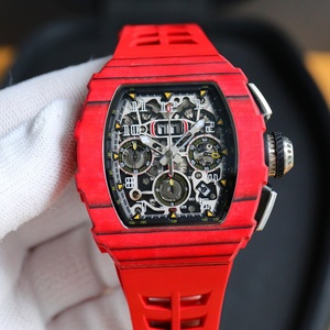 Montre mécanique sportive de marque de créateur pour homme, avec bracelet en caoutchouc en fibre de carbone, mouvement importé, fonction chronographe automatique. - Product Image 2