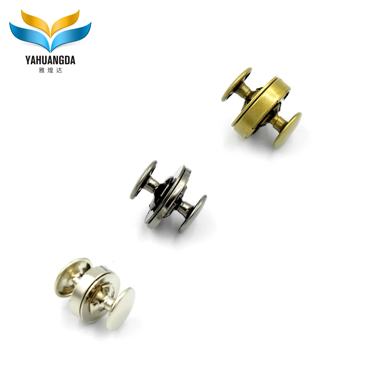 Factory price sale double rivets magnetic snap with 12mm rivet for handbag14*4mm 18*4mm 18*2mm