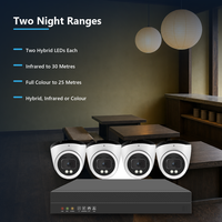 Surveillance nocturne en couleur jusqu'à 25 m sur quatre dômes 5MP et un NVR PoE