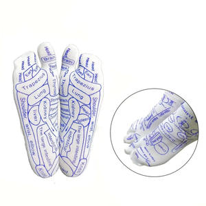 Chaussettes d'acupression en gros pour la physiothérapie, soulagement des pieds fatigués, points de réflexologie, illustration anglaise - Product Image 5