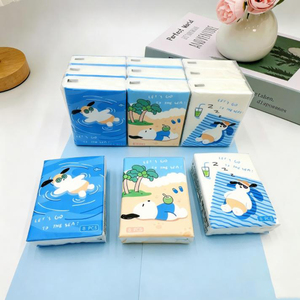 Nuovi Fazzoletti di Carta Bianchi con Design Cartone Animato a Tema Spiaggia, 9 Confezioni/Pacco, Mini Fazzoletti Tascabili per Viaggi - Product Image 4