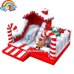 Tobogán Inflable Navideño con Diseño de Muñeco de Nieve, Red de Seguridad, Ideal para Fiestas Navideñas en el Patio Trasero - Product Image 1