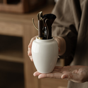 Guanlan White Porcelain <b>Tea</b> <b>Set</b> Egg Shape Six Gentlemen <b>Tea</b> Tools For Home Kung Fu <b>Tea</b> Ceremony Accessories - Product Image 1