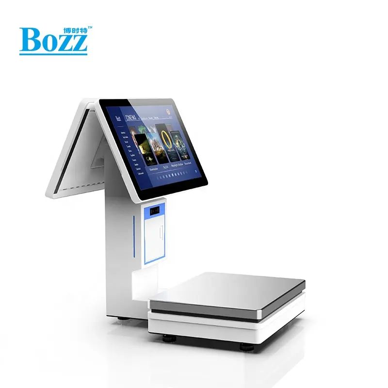 Bozz 21.5 Inch classic all in one touch screen weighing pos system cash register with 80mm thermal printer