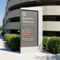 Signalétique d'orientation extérieure pour hôpitaux, panneau de signalisation personnalisé pour entrée, guide d'accueil, en aluminium avec panneau acrylique, résistant aux intempéries
