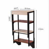 Table à manger pliante murale avec étagères de rangement, bureau flottant convertible 2-en-1, design moderne gain de place pour la maison