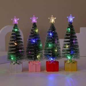 Juego de 4 Mini Árboles de Navidad <span class=keywords><strong>Artificiales</strong></span> con Luces LED para Decoración de Escritorio, Fiestas <span class=keywords><strong>Navideñas</strong></span> - Product Image 3