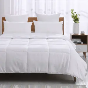 Hiệu Suất Cao Năng Lực Sản Xuất OEKO-TEX Tùy Chỉnh Polyester Bông Lụa Đầy Duy Nhất Trắng Vua Comforter