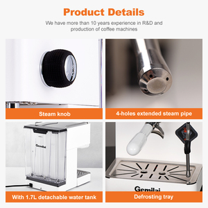 Máy pha cà phê Ý Gemilai CRM3005G tốt nhất, nhỏ gọn, tự động và bán tự động, dành cho văn phòng và gia đình - Product Image 5