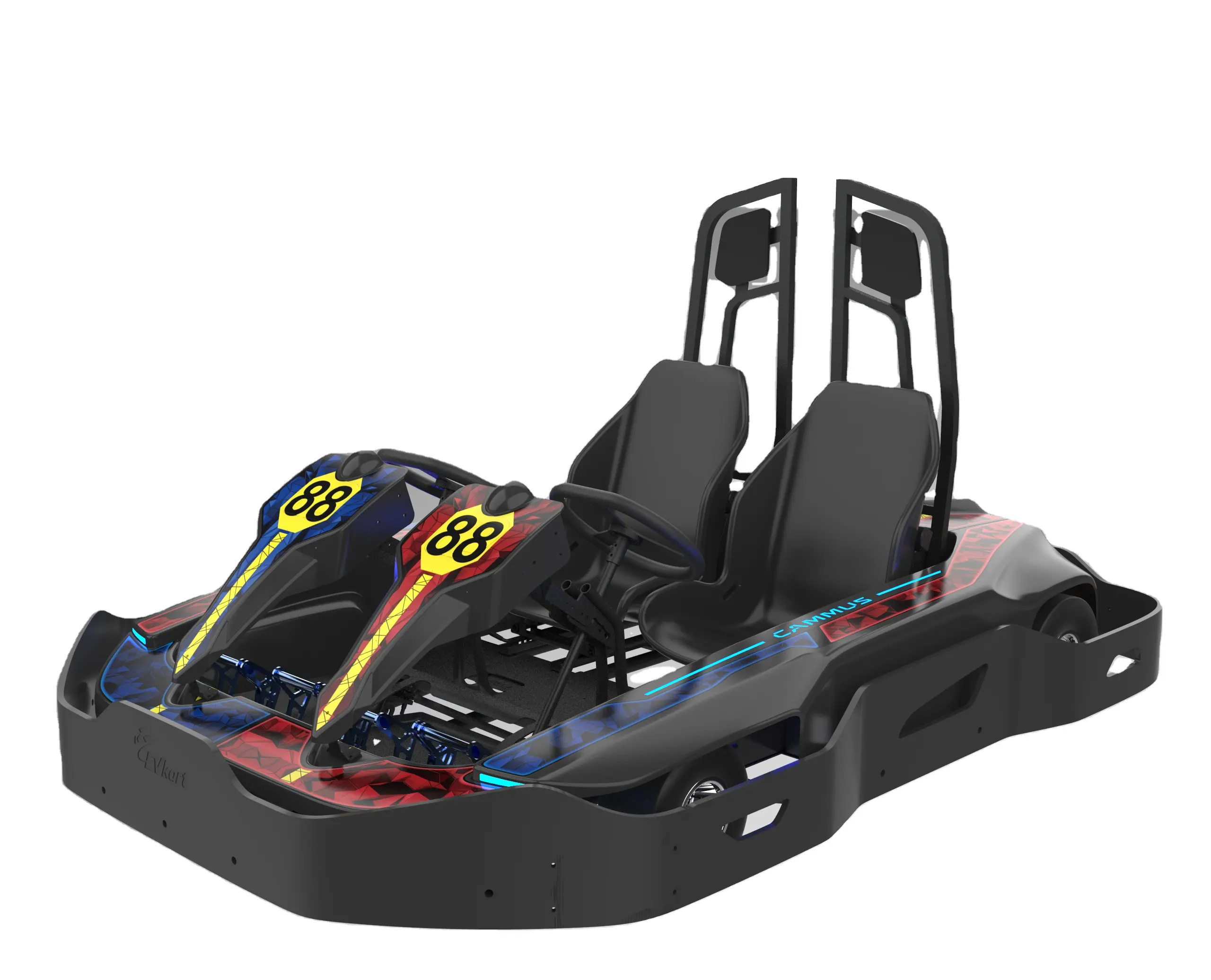 CAMMUS 48V 리튬 배터리는 카트 엔진 및 변속기 액세서리 2 인승 Go Kart For Adult And Kid Go Kart Double Seat