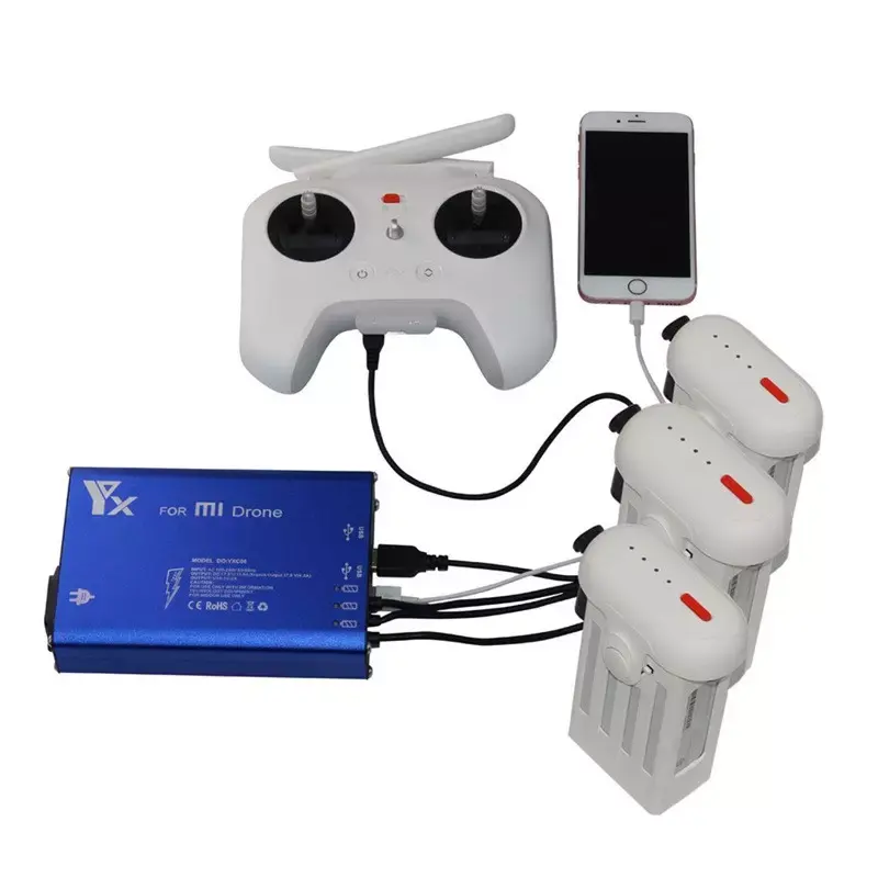 3 In 1 Xiaomi Mi 4K Drone Mobile Battery and Transmitter Charger