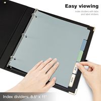 Carpeta de 3 Anillos de 1/2 Pulgada, Tamaño Carta (11" x 8.5), con 5 Separadores de Pestañas, Etiquetas para Carpetas, Plástico y PVC, Logotipo Personalizado