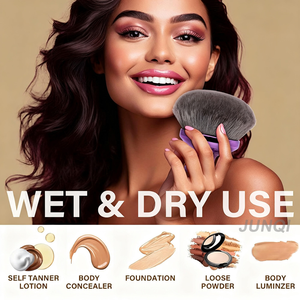 Pinceau Kabuki extra large personnalisé avec logo pour autobronzant, maquillage corporel, faux bronzage sans soleil, applicateur de mélange pour usage humide ou sec - Product Image 2
