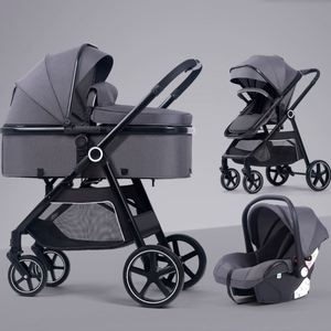 Poussette 3-en-1 personnalisée, nouvelle, approuvée, pliable, système de voyage facile, portable, légère, en lin, acier inoxydable, tendance, vente chaude - Product Image 3