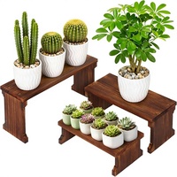 Étagère à épices et support à fleurs en bois à 3 niveaux non pliable pour rebord de fenêtre de cuisine ou bureau, présentoir de 5,9 pouces