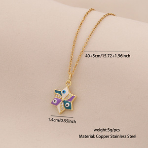 Collana con Ciondolo Occhio del Diavolo 2026, Placcata Oro con Zirconi e Smalto, Charm Occhio Malvagio per Gioielli da Ragazza - Product Image 6