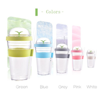 480ml (16oz) gobelet à café en plastique transparent à double couche créatif sans BPA avec paille tasse à boisson fantaisie