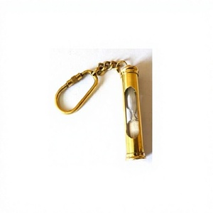 Modern Brass Nautical Sand <b>Timer</b> Magnifying Glass Key Chains Brass Loop Handmade Eco-Friendly Durable Waterproof <b>Outdoor</b> Use - Product Image 1