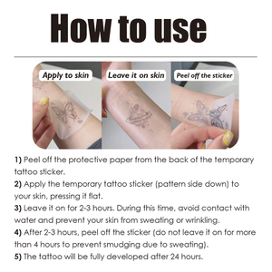 Autocollant <span class=keywords><strong>de</strong></span> tatouage semi-permanent sans eau, <span class=keywords><strong>encre</strong></span> à base <span class=keywords><strong>de</strong></span> plantes <span class=keywords><strong>de</strong></span> jardinia, 2 semaines, réaliste, non toxique, sans danger pour la peau, tendance, sexy - Product Image 3