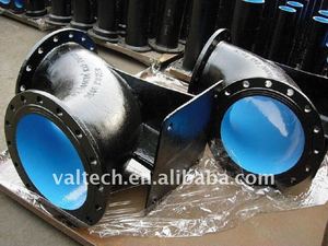 DI ISO2531/EN545 raccords de tuyauterie en fonte ductile coudée à 90 degrés douille de bride coudée coudée peinte DN50/1200 pour PE/PVC - Product Image 5