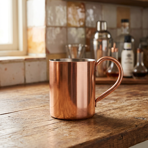 Grands mugs à boire en cuivre Moscow Mule, design classique, mug uni pour les boissons, fabriqué à la main, grands mugs à boire en cuivre Moscow Mule - Product Image 1