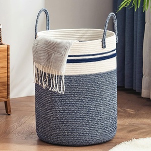 Muestras <span class=keywords><strong>Gratis</strong></span>, Cesta <span class=keywords><strong>de</strong></span> Cuerda <span class=keywords><strong>de</strong></span> Algodón 100% Natural, Cajas <span class=keywords><strong>de</strong></span> Almacenamiento Plegables para Bebés, Cesta <span class=keywords><strong>de</strong></span> Almacenamiento para Ropa Sucia - Product Image 4