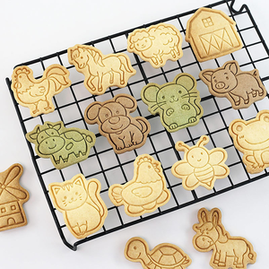 Moule à Biscuit en Plastique <span class=keywords><strong>3D</strong></span> Animaux <span class=keywords><strong>Dinosaure</strong></span> Chat Chien Poisson Dessin Animé, 8 Pièces - Product Image 6