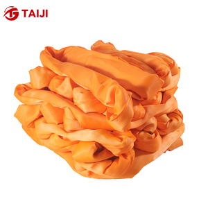 15トン高強度ポリエステル繊維フレキシブルダブルロックリフティングベルトウェビングスリング - Product Image 1