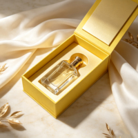 Boîte à parfum de luxe en carton rigide avec doublure en mousse découpée, impression dorée, logo personnalisé pour cadeau de parfum et collection cosmétique