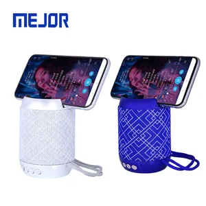 Fabric style Round music stereo FM wireless loudspeaker 5W Phone holder 1 mini tower speaker