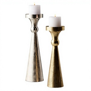 Classic Style Brass <b>Candlestick</b> Holder Set <b>Silver</b> Gold Taper Candle Holders Home Decoration Metal Candle Holders - Product Image 1