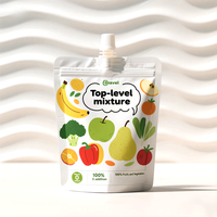 Pochette à bec étanche personnalisée avec fond et capuchon pour 100% sacs en plastique liquide de jus de fruits et légumes biologiques