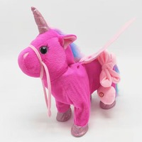 Jouets en peluche électriques licorne à succès, licorne qui marche, célébrité chantante, jouet en peluche électrique qui secoue la corde, poupée en peluche électrique pour enfants, cadeau