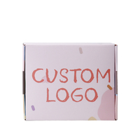Caja de envío para el cuidado de la piel corrugada reciclada con logotipo personalizado, autoadhesivo con cremallera, tira de rasgado, cajas de papel para embalaje cosmético