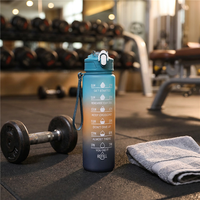 Bouteille d'eau sport dégradée 750 ml sans BPA avec logo personnalisé, en Tritan, anti-fuite, pour l'école, la gym, les activités de plein air, cadeaux promotionnels