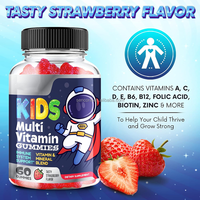 Gommes multivitaminées pour enfants, saveur fraise, mélange de vitamines et de minéraux, soutien du système immunitaire, 60 unités, complément alimentaire pour enfants