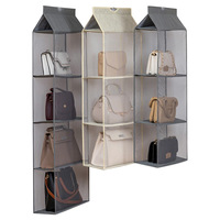 Organisateur de sacs suspendus en tissu non tissé tridimensionnel, anti-poussière, à deux couches, support de rangement mural pour la maison et la garde-robe