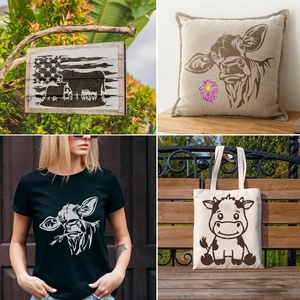 Farmhouse Cow <strong>Stencils</strong> for Painting Wood A4 Farm Highland Cow <strong>Paint</strong> <strong>Stencils</strong> for Painting on Wood Burning Art Craft <strong>Wall</strong> - Product Image 5
