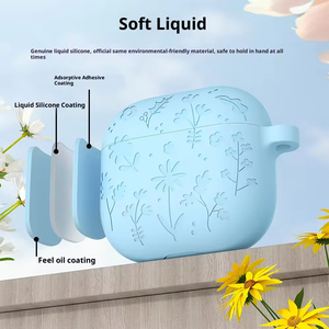 Coque de protection souple en silicone motif fleur simple pour Airpods 4 et Pro 2, accessoires pour écouteurs Bluetooth - Product Image 5