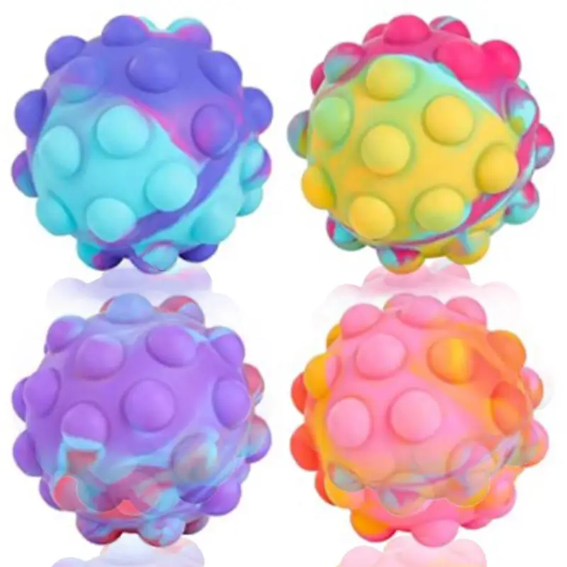 Colorful Kids Fun Silicone Ball Pop Fidget Stress 3d Popper Toy Bubble Squeeze Vent Ball Pop
