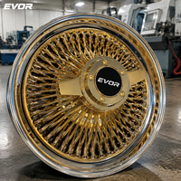 Nouvelles jantes à rayons EVOR 13 14 pouces en acier chromé 72 100 Straight Dayton 13x7 multi-branches, lot de 4